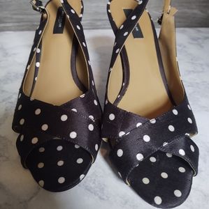 New Ann Taylor 'Katy' polka dot slingback heels